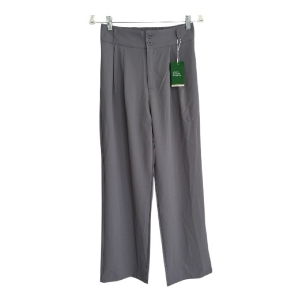 NWT Halara Breezeful Gray High Waist Wide Leg Pleated Dress Pants Size S